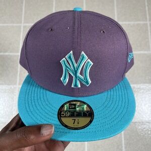 New Era Men's New York Yankees Purple Vice 59FIFTY Fitted Hat Size 7 7/8